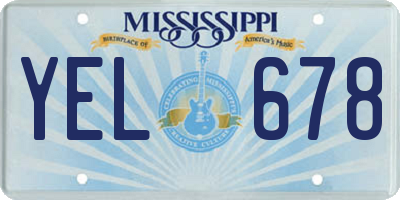 MS license plate YEL678