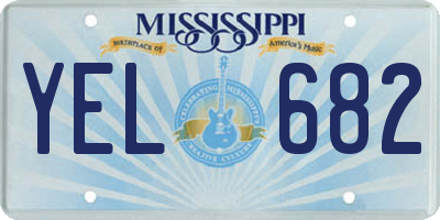 MS license plate YEL682