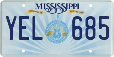 MS license plate YEL685