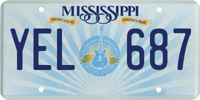 MS license plate YEL687