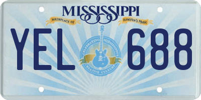 MS license plate YEL688