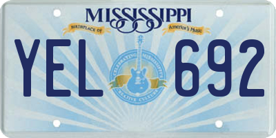 MS license plate YEL692