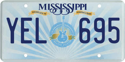 MS license plate YEL695