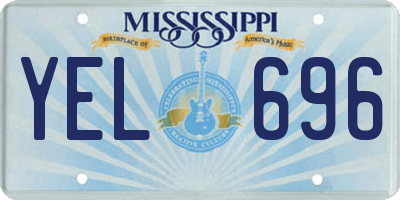 MS license plate YEL696