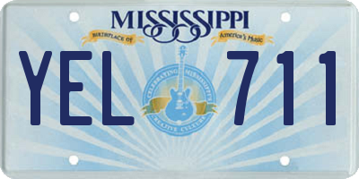 MS license plate YEL711