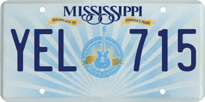 MS license plate YEL715