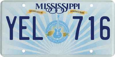 MS license plate YEL716