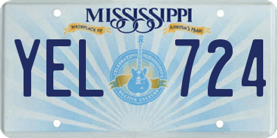 MS license plate YEL724