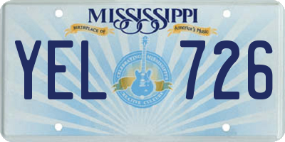 MS license plate YEL726