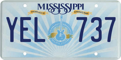 MS license plate YEL737