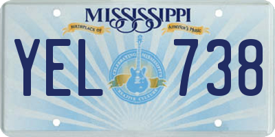 MS license plate YEL738