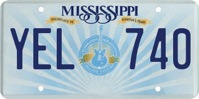 MS license plate YEL740