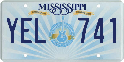 MS license plate YEL741