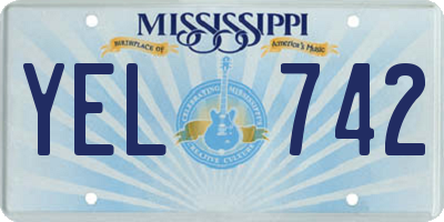 MS license plate YEL742
