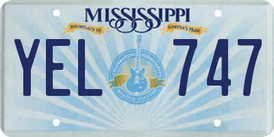 MS license plate YEL747