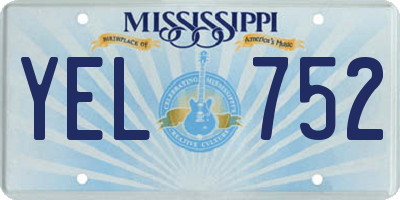 MS license plate YEL752