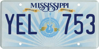 MS license plate YEL753