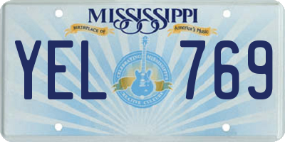 MS license plate YEL769