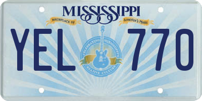 MS license plate YEL770