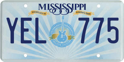 MS license plate YEL775