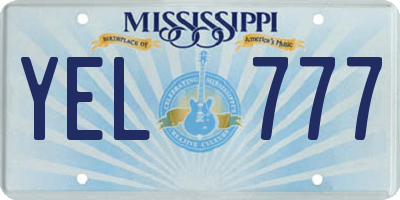 MS license plate YEL777