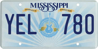MS license plate YEL780
