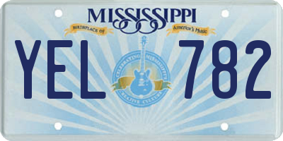MS license plate YEL782