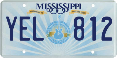 MS license plate YEL812