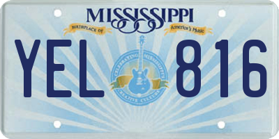 MS license plate YEL816