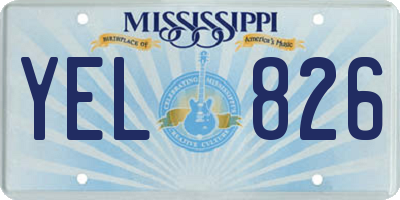 MS license plate YEL826