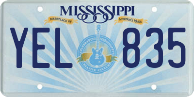 MS license plate YEL835