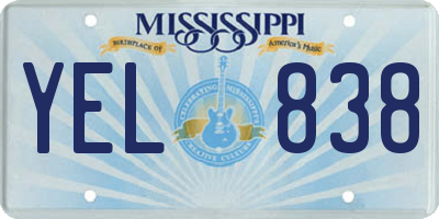 MS license plate YEL838