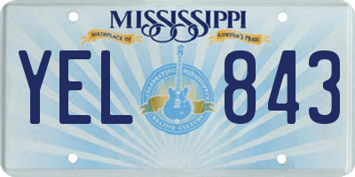 MS license plate YEL843