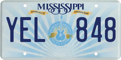 MS license plate YEL848