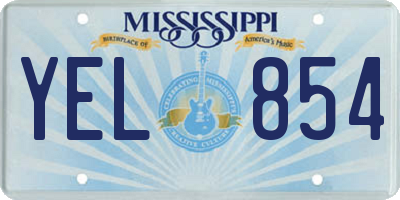 MS license plate YEL854
