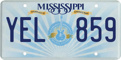 MS license plate YEL859