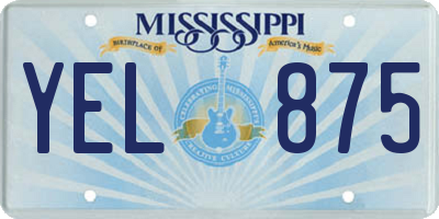 MS license plate YEL875