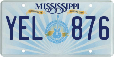 MS license plate YEL876