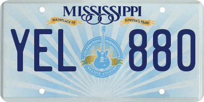 MS license plate YEL880