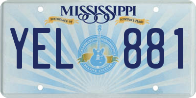 MS license plate YEL881