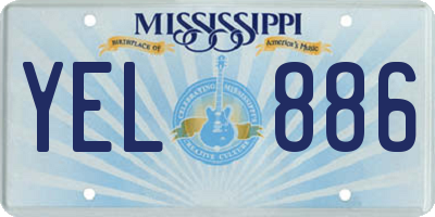 MS license plate YEL886