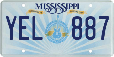 MS license plate YEL887