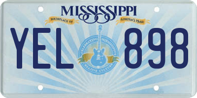 MS license plate YEL898