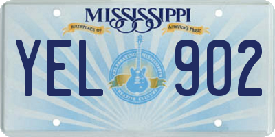 MS license plate YEL902