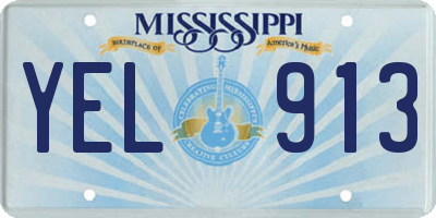 MS license plate YEL913