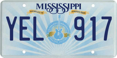 MS license plate YEL917
