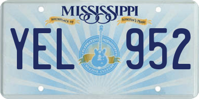 MS license plate YEL952