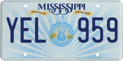 MS license plate YEL959