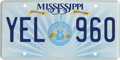 MS license plate YEL960
