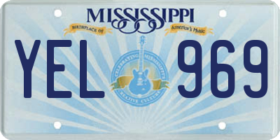MS license plate YEL969